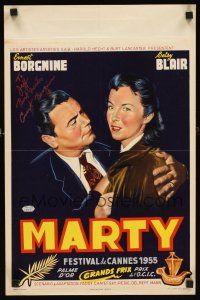 2a026 MARTY signed Belgian '55 by Ernest Borgnine, directed by Delbert Mann, different art!