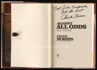 2a174 CHUCK NORRIS signed first edition hardcover book '04 his biography Against All Odds: My Story