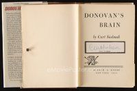 2a175 CURT SIODMAK signed first American edition hardcover book '42 on his novel Donovan's Brain!
