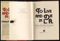 2a179 GERALD PETIEVICH signed first edition hardcover book '84 To Live and Die in L.A.!
