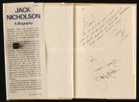 2a181 JACK NICHOLSON signed first edition hardcover book '84 on his biography!