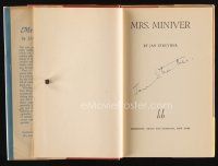 2a182 JAN STRUTHER signed second edition hardcover book '42 on her book Mrs. Miniver!