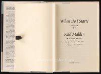 2a186 KARL MALDEN signed 1st edition hardcover book '97 by him & his daughter Carla, When Do I Start