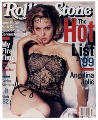 2a693 ANGELINA JOLIE signed color 8x10 REPRO still '00s sexiest c/u on Rolling Stone cover!