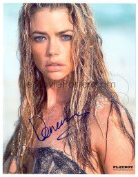 2a747 DENISE RICHARDS signed color 8.5x11 REPRO still '00s super sexy Playboy close up!