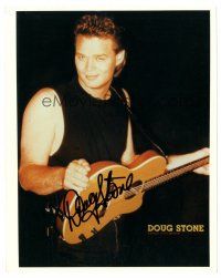 2a755 DOUG STONE signed color 8x10 REPRO still '90s c/u of the country music singer with guitar!