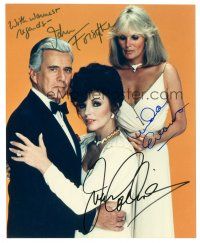 2a757 DYNASTY signed color 8x10 REPRO still '90s by John Forsythe, Linda Evans AND Joan Collins!