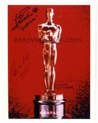 2a821 JOAN FONTAINE/PATRICIA NEAL/LUISE RAINER signed color 8x10 REPRO still '90s Oscar winners!