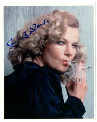 2a777 GENA ROWLANDS signed color 8x10 REPRO still '80s great close up smoking portrait!