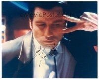 2a833 JOHN TRAVOLTA signed color 8x10 REPRO still '00s great close up dancing from Pulp Fiction!