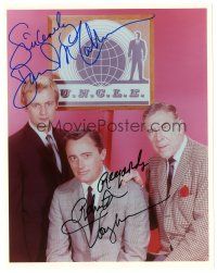 2a880 MAN FROM U.N.C.L.E. signed color 8x10 REPRO still '60s by Robert Vaughn AND David McCallum!