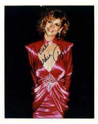 2a886 MARKIE POST signed color 8x10 REPRO still '90s full-length smiling close up in wild dress!