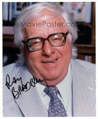 2a932 RAY BRADBURY signed color 8x10 REPRO still '90s head & shoulders portrait of the great author