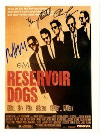 2a934 RESERVOIR DOGS signed color 8x10 REPRO still '90s by Madsen, Keitel, Penn, Roth, Buscemi!