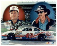 2a359 RICHARD PETTY/BOBBY HAMILTON signed color 8x10 publicity still '90s famous NASCAR drivers!