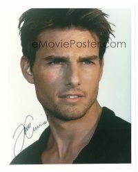 2a973 TOM CRUISE signed color 8x10 REPRO still '90s head & shoulders portrait of the super star!