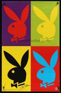 2a030 JUNE WILKINSON signed 22x35 commercial poster '01 cool Andy Warhol style Playboy bunny design