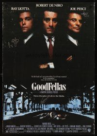 2a035 GOODFELLAS signed REPRO 1sh '90 by Ray Liotta, Joe Pesci, Martin Scorsese, AND Robert De Niro