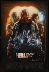 2a067 HELLBOY signed advance 1sh '04 by artist Drew Struzan, directed by Guillermo Del Toro!