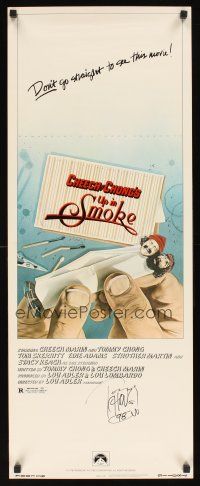 2a020 UP IN SMOKE signed insert '78 by Tommy Chong, Cheech & Chong marijuana drug classic!