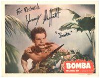 2a112 BOMBA THE JUNGLE BOY signed LC '49 by Johnny Sheffield, who's close up with knife in mouth!