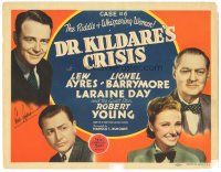 2a105 DR. KILDARE'S CRISIS signed TC '40 by Lew Ayres, who's w/Lionel Barrymore, Robert Young & Day