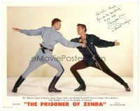 2a250 PRISONER OF ZENDA signed photolobby '52 by Stewart Granger, who's duelling with James Mason!