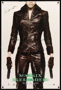 2a078 MATRIX RELOADED teaser signed DS 1sh '03 by Jada Pinkett Smith, great close portrait!