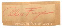 2a517 ALICE FAYE signed 2x4 cut album page '30s can be framed with a repro still!