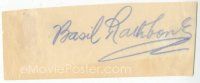 2a524 BASIL RATHBONE signed 1.5x3.75 cut album page '30s can be framed with a repro still!