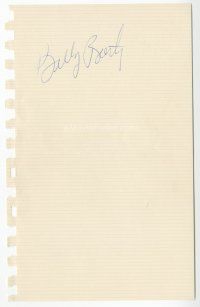 2a475 BILLY BARTY signed 6x9 notebook page '70s can be framed with a repro still!