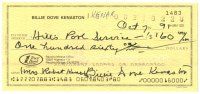 2a459 BILLIE DOVE signed canceled check '91 can be framed with a repro still!