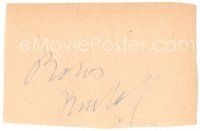 2a527 BORIS KARLOFF signed 3x4 cut album page '30s can be framed with a repro still!