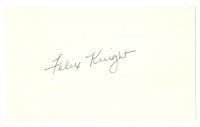 2a613 FELIX KNIGHT signed 3x5 index card '80s can be framed with a repro still!
