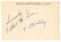 2a504 FIBBER MCGEE & MOLLY signed 4x5 album page '30s can be framed with a repro still