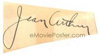 2a563 JEAN ARTHUR signed 1.25x2.5 cut album page '30s can be framed with a repro still!