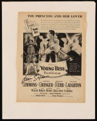 2a237 JEAN SIMMONS signed magazine page '53 on a great ad for Young Bess!