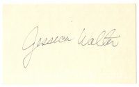 2a627 JESSICA WALTER signed 3x5 index card '80s can be framed with a repro still!