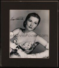 2a164 JOAN FONTAINE signed 11x13 matted REPRO '80s wonderful portrait of the pretty star!