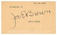 2a628 JOE E BROWN signed 3x5 index card '36 can be framed with a repro still!
