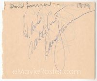 2a535 DAVID JANSSEN/JON LANDIS signed 5x6 cut album page '74 can be framed with a repro!