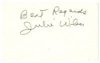 2a632 JULIE WILSON signed 3x5 index card '70s can be framed with a repro still!