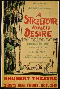 2a245 KARL MALDEN/KIM HUNTER signed book page '90s by BOTH stars on Streetcar Named Desire image!