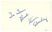 2a634 KIM STANLEY signed 3x5 index card '70s can be framed with a repro still!