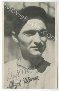2a421 LLOYD WANER signed 3x5 picture '70s the Pittsburgh Pirates baseball player, Little Poison!