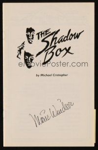 2a455 MARIE WINDSOR signed playbill '98 when she appeared on stage in The Shadow Box!