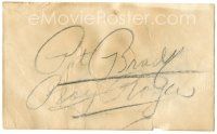 2a647 PAT BRADY/ROY ROGERS signed 3x5 index card '50s can be framed with a repro still!