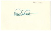 2a652 REX STOUT signed 3x5 index card '70s can be framed with a repro still!