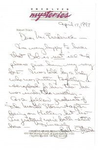 2a438 ROBERT STACK signed letter '97 can be framed with a repro, great content!