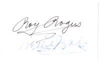 2a655 ROY ROGERS/MONTE HALE signed 3x5 index card '60s can be framed with a repro still!